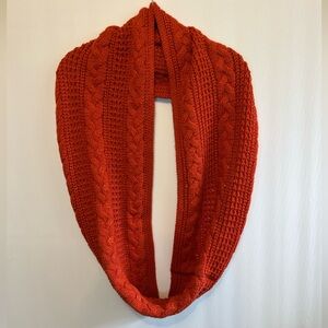 Banana republic Cozy Cable Knit Infinity Scarf burnt orange fall accessories